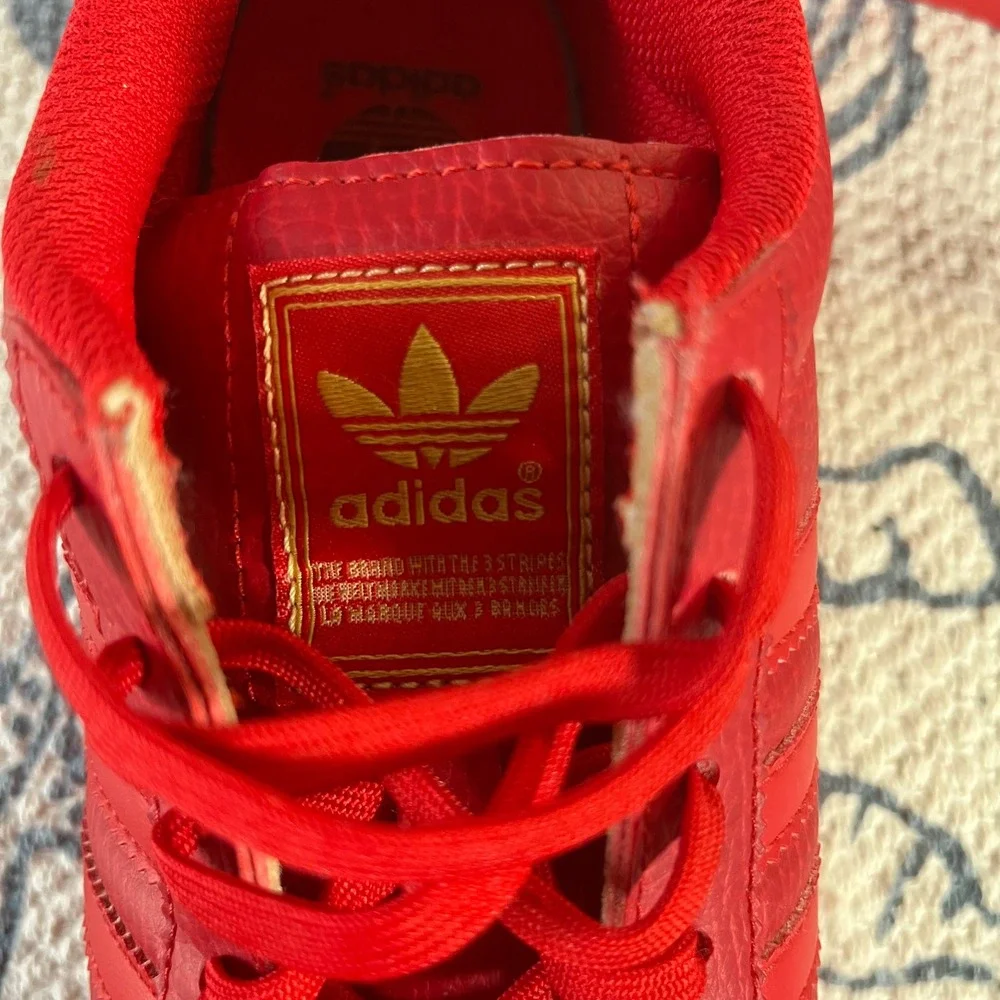 Adidas Originals Samoa Red scarlet Leather retro Low Top Sneakers Womens 6.5